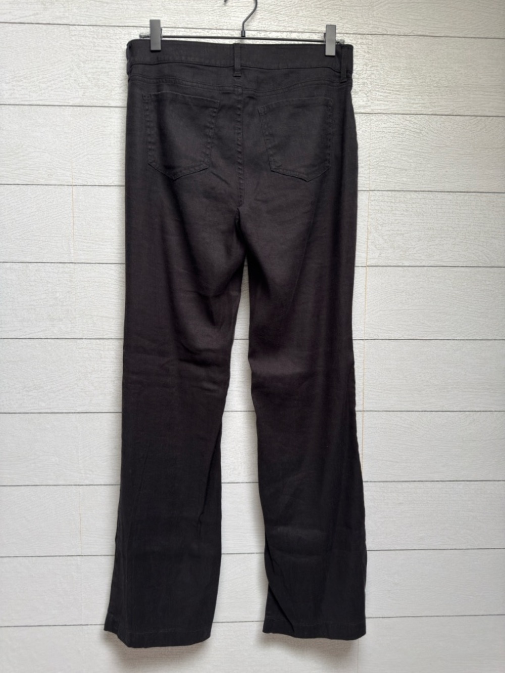 Curves 360 NYDJ Black Linen Blend Straight Leg Pants Stretch Slim Size 4 - Picture 2 of 16